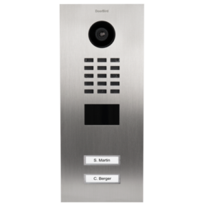 DoorBird IP Video Door Station D2102V, stainless steel V4A, brushed, PVD coating with bronze-finish, incl. flush-mounting housing, 2 call buttons (surface-mounting housing sold separately)