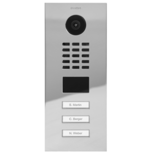 DoorBird Multi-Dwelling IP Intercom Video Door Station D2103V - Flush Mount - 3 Call Buttons - Metal Finish