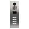 DoorBird IP Video Door Station D2104V, stainless steel V2A, brushed, incl. flush-mounting housing, 4 call buttons